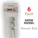 Straight Shower Rod, Satin Nickel 6ft