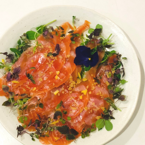 So Restaurant Smoked salmon with sashimi grade fish