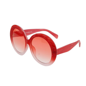 Red Wood Round Sunglasses