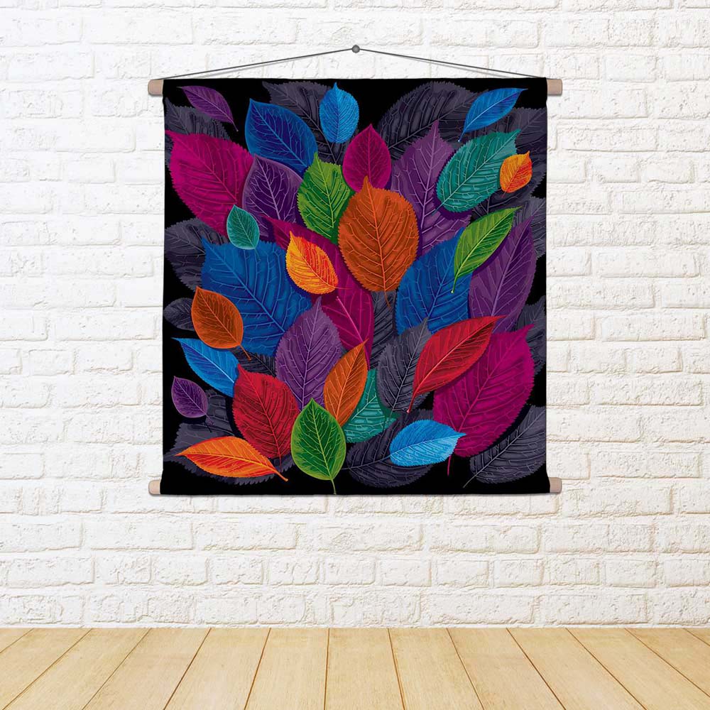 ArtzFolio Dark Autumn Leaves Fabric Painting Tapestry Scroll Art ...