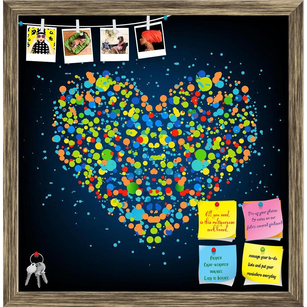 ArtzFolio Abstract Colorful Heart Printed Bulletin Board Notice Pin Bo –  