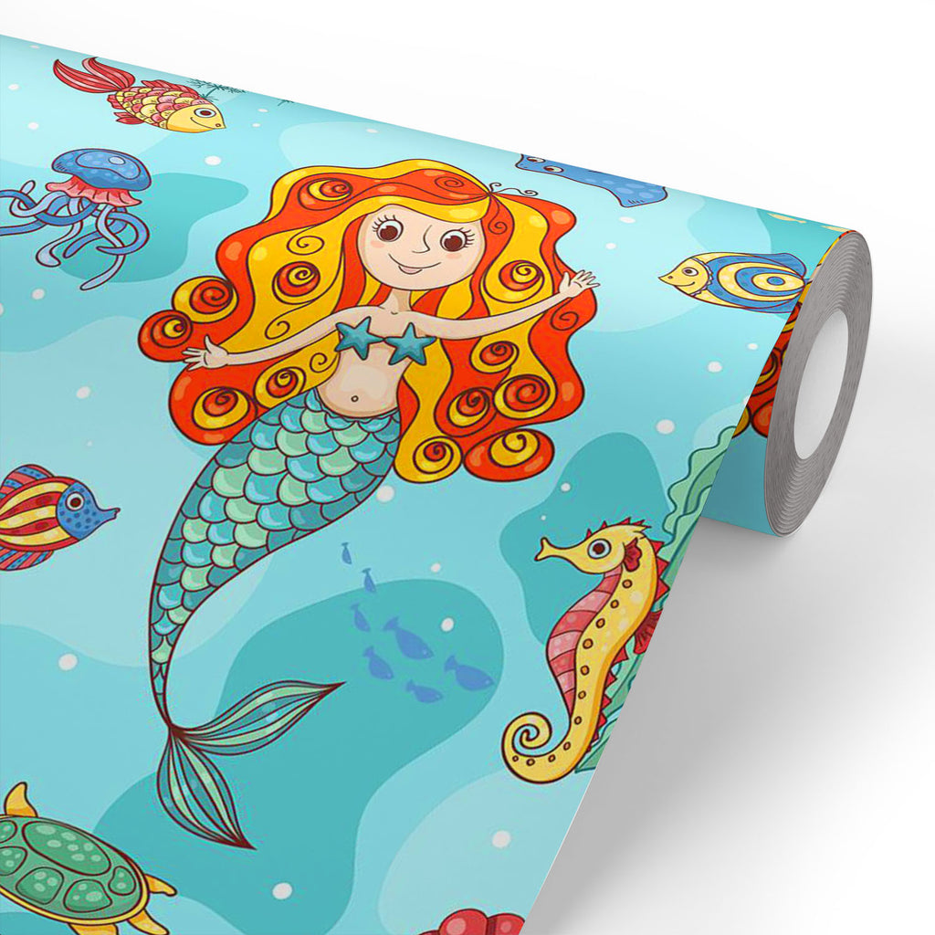 ArtzFolio Cartoon Mermaid D1 Wallpaper Roll  Easy to InstallWallpape   ArtzFoliocom