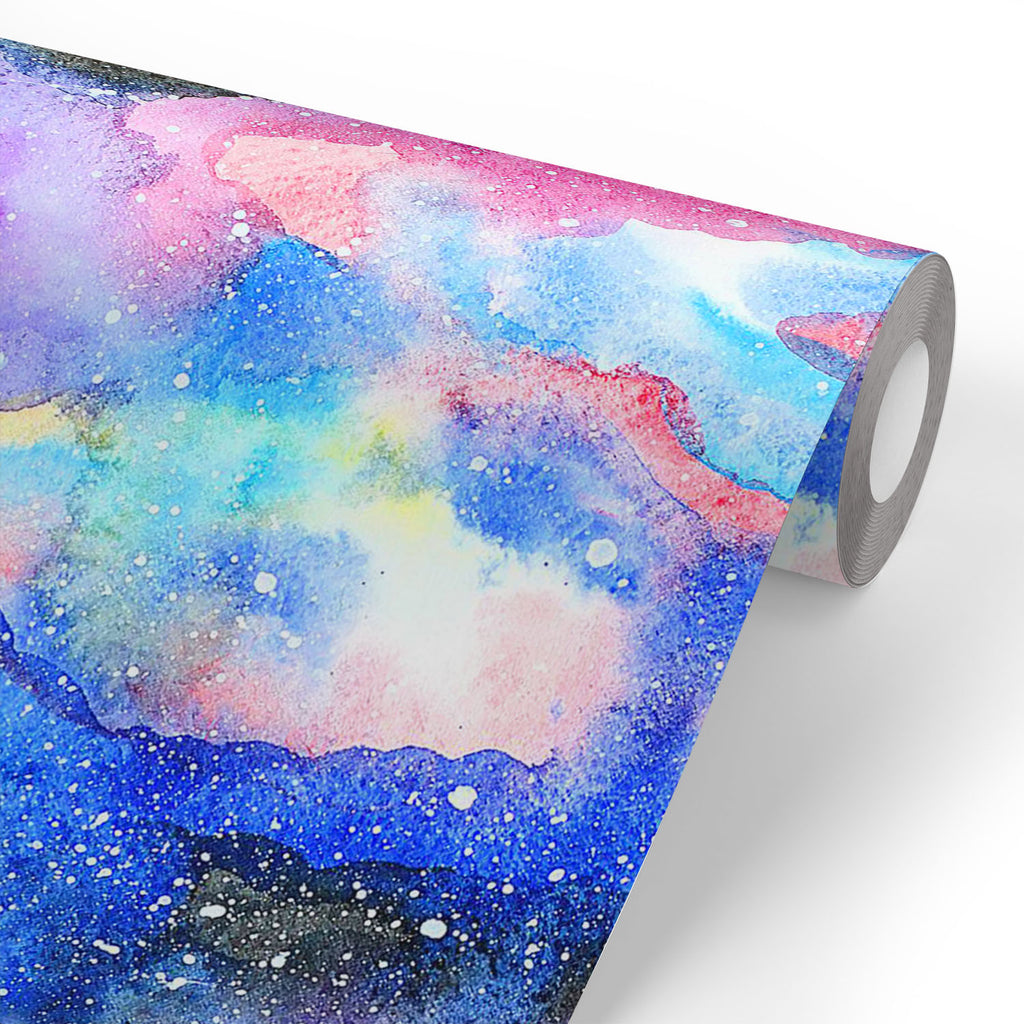 Peel  Stick Wallpaper 2FT Wide Space Whales Ocean Nautical Animals Moon  Galaxy Clouds Teal Celestial Whimsical Cosmos Crescent Custom Removable  Wallpaper by Spoonflower  Michaels