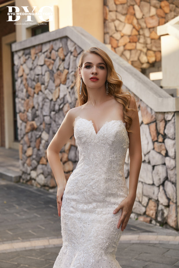 BYG #W56 sweetheart strapless mermaid dress – BYG Wedding Factory