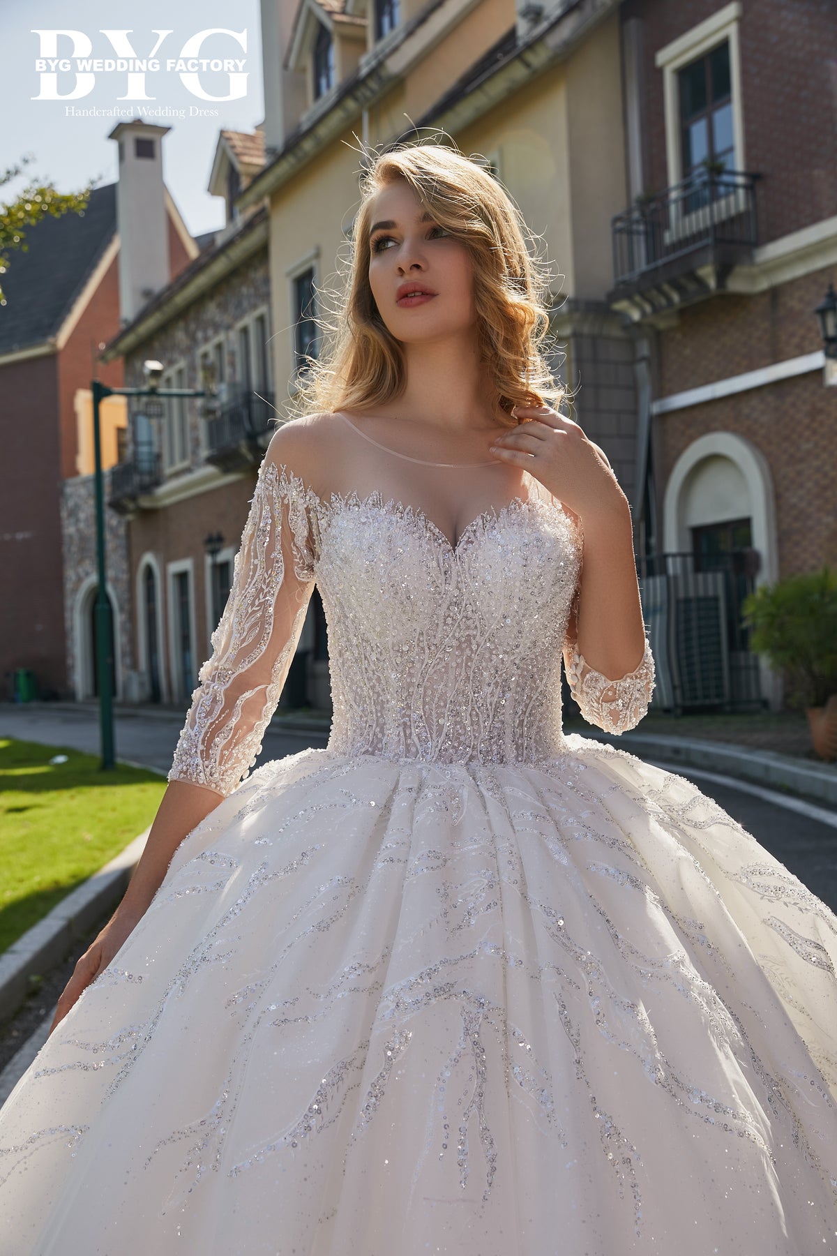 Heavy beading luxury ball gown – BYG Wedding Factory