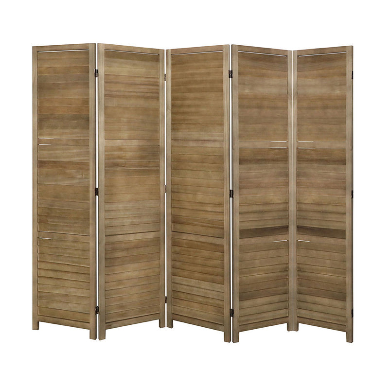 Bestrooi favoriete passie LW Collection Kamerscherm 5 panelen bruin hout 170x200cm - paravent -