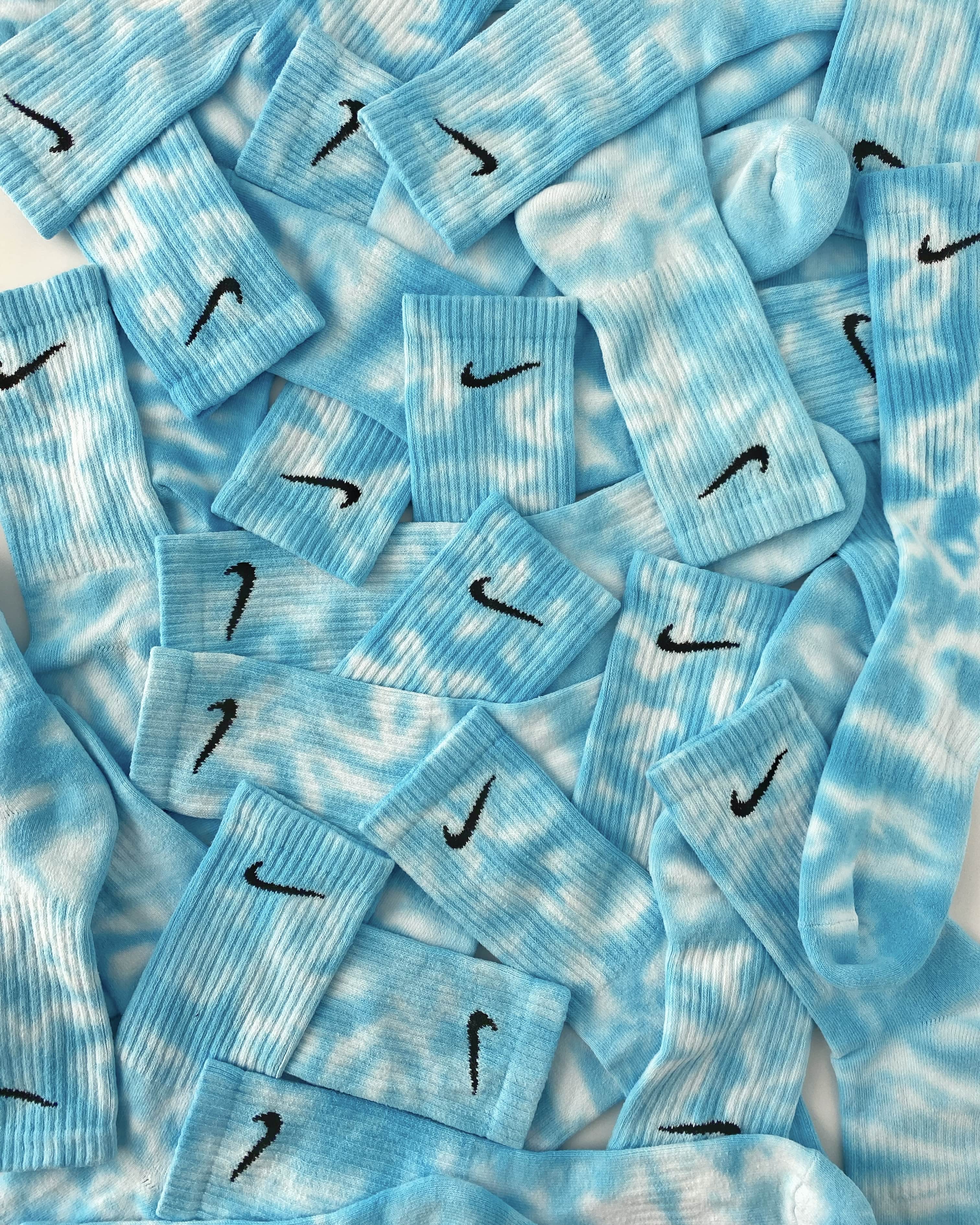 Blue Ocean - Tie Dye Nike Socks
