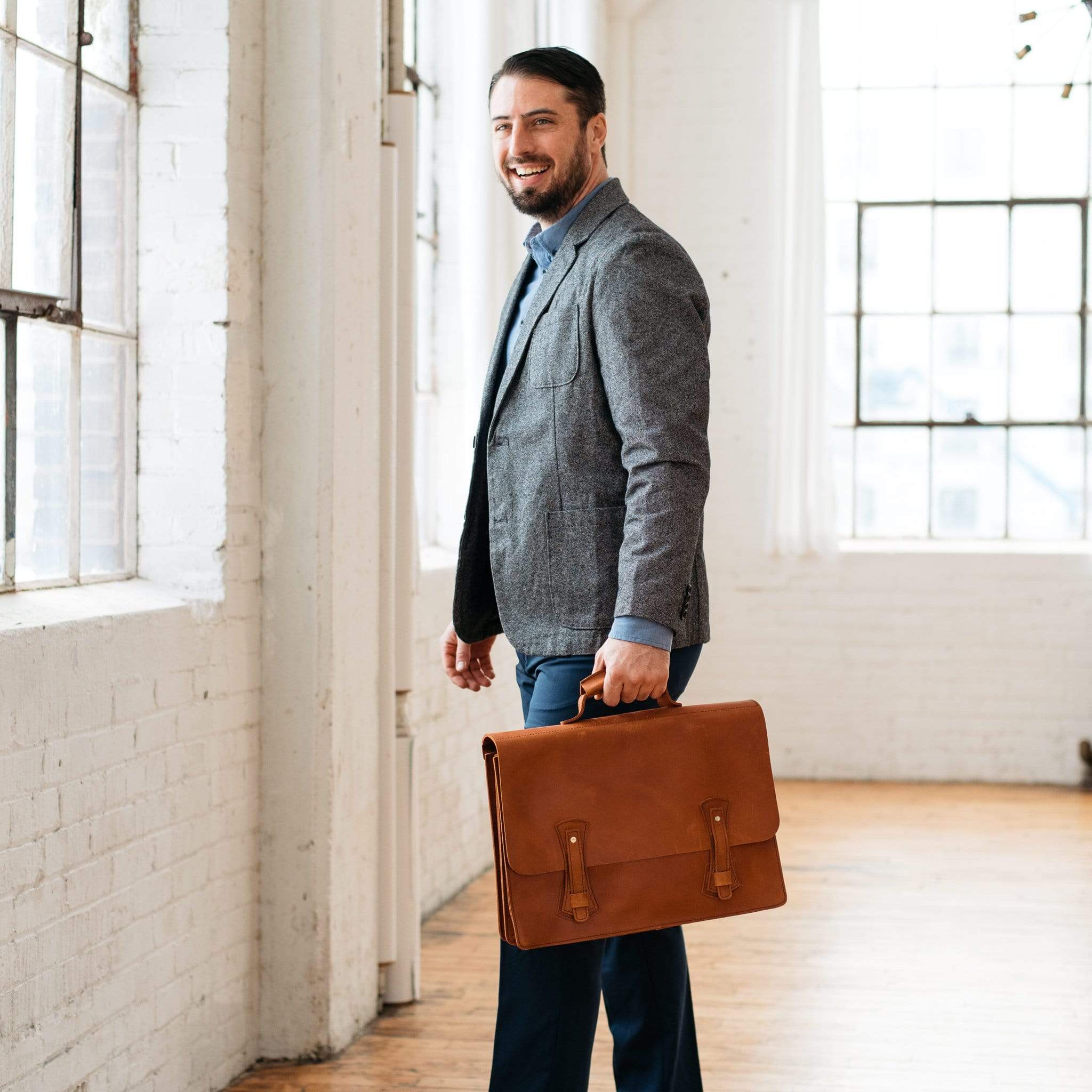 Bona Briefcase - Luxury Leather Briefcase, Handcrafted Artisan ...