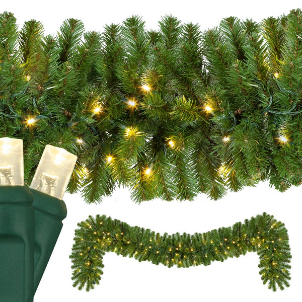 Celebrations Home 10 in. D X 9 ft. L LED Prelit Warm White Mixed Pine  Garland - Ace Hardware