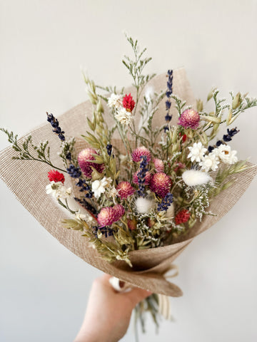 White Boho Dried Flowers Bouquet – Artofflowers