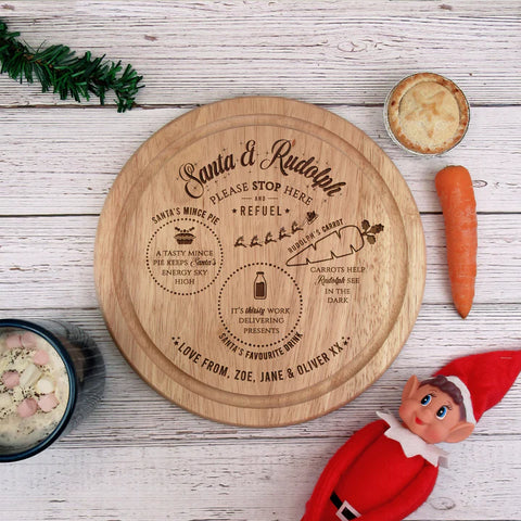 Personalised 'Santa & Rudolph Stop Here & Refuel' Christmas Eve Board
