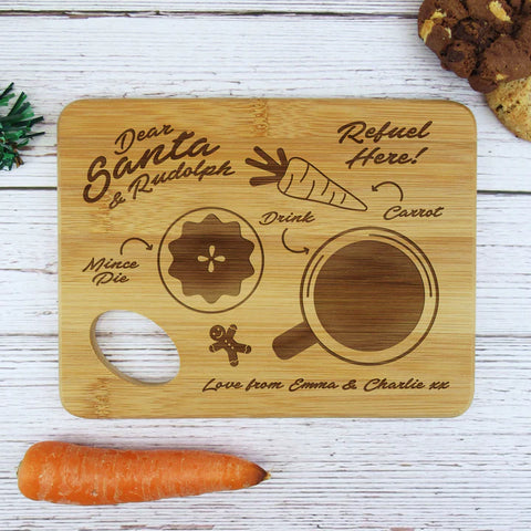 Personalised "Santa & Rudolph" Small Christmas Eve Treat Board