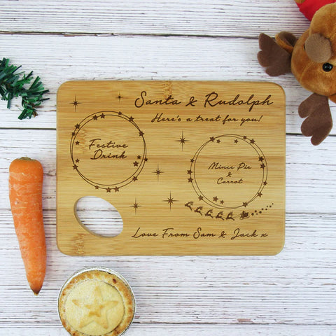 Personalised "Santa & Rudolph Please Stop Here" Small Christmas Eve Board