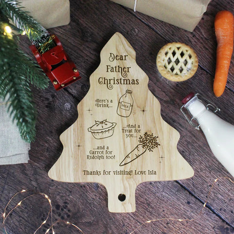 Personalised Tree Shaped Traditional Christmas Eve Plate