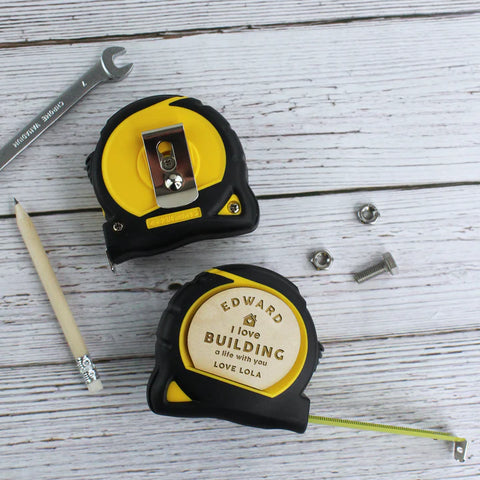 Personalised 5M Stanley Tape Measure - I Love Building A Life With You