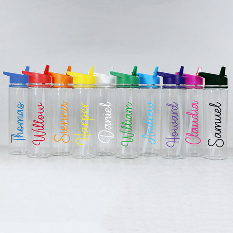 Personalised Children's 725ml Water Bottle with Flip Straw