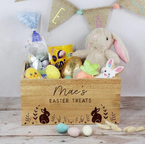 Personalised Wooden Easter Bunny Box