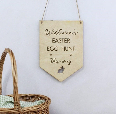 Personalised 'Easter Egg Hunt This Way' Sign