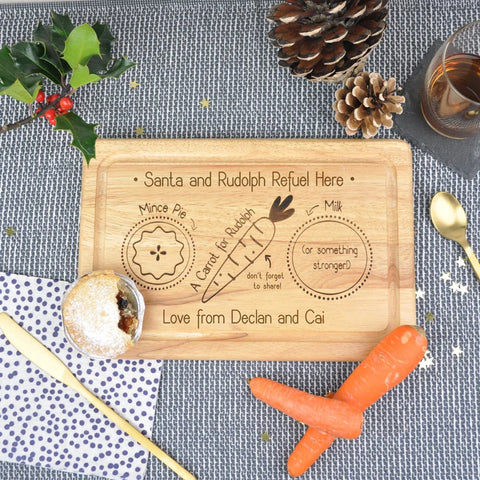 Personalised "Father Christmas Refuel Here" Board Christmas Eve Plate