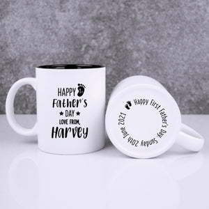 Personalised "Happy 1st Father's Day" Black Reveal Coffee Mug