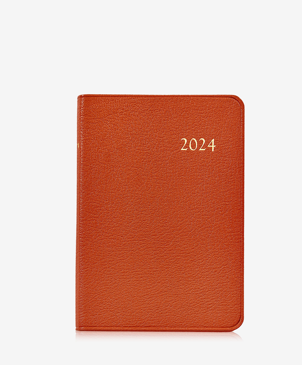 GiGi New York 2024 Daily Journal Orange Goatskin