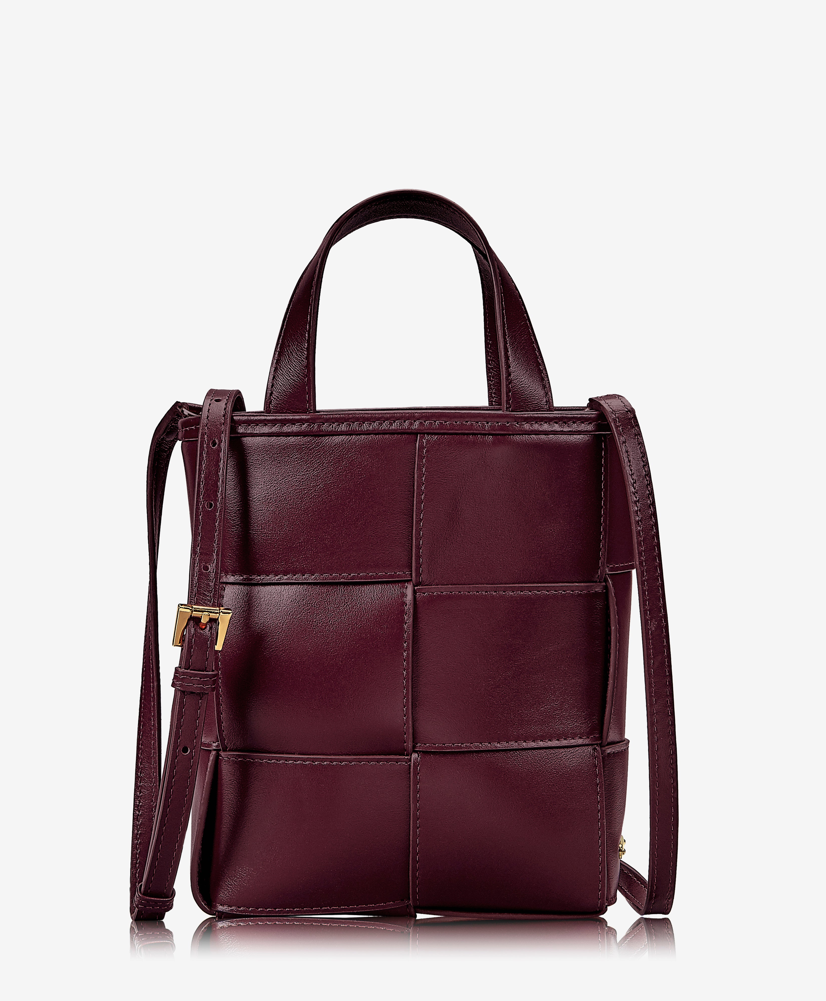 GiGi New York Chloe Mini Shopper Bordeaux Italian Calfskin Leather