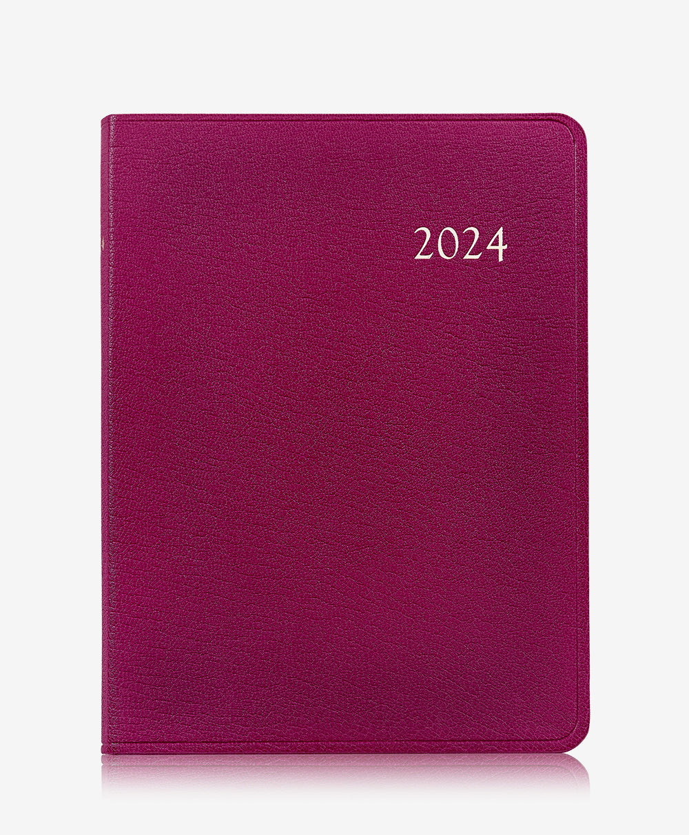 GiGi New York 2024 Desk Diary Azalea Goatskin