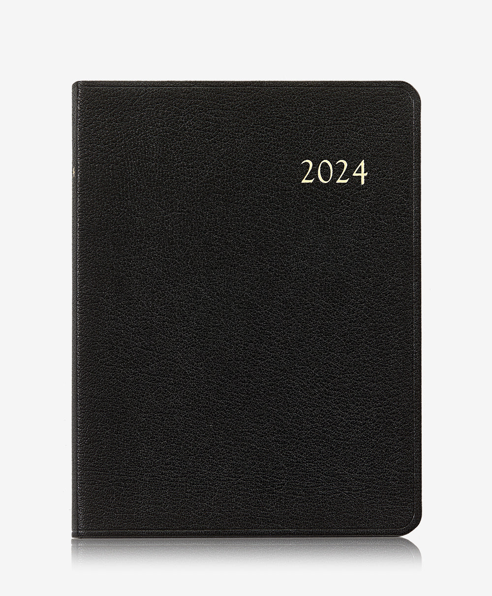 GiGi New York 2024 Desk Diary Black Goatskin