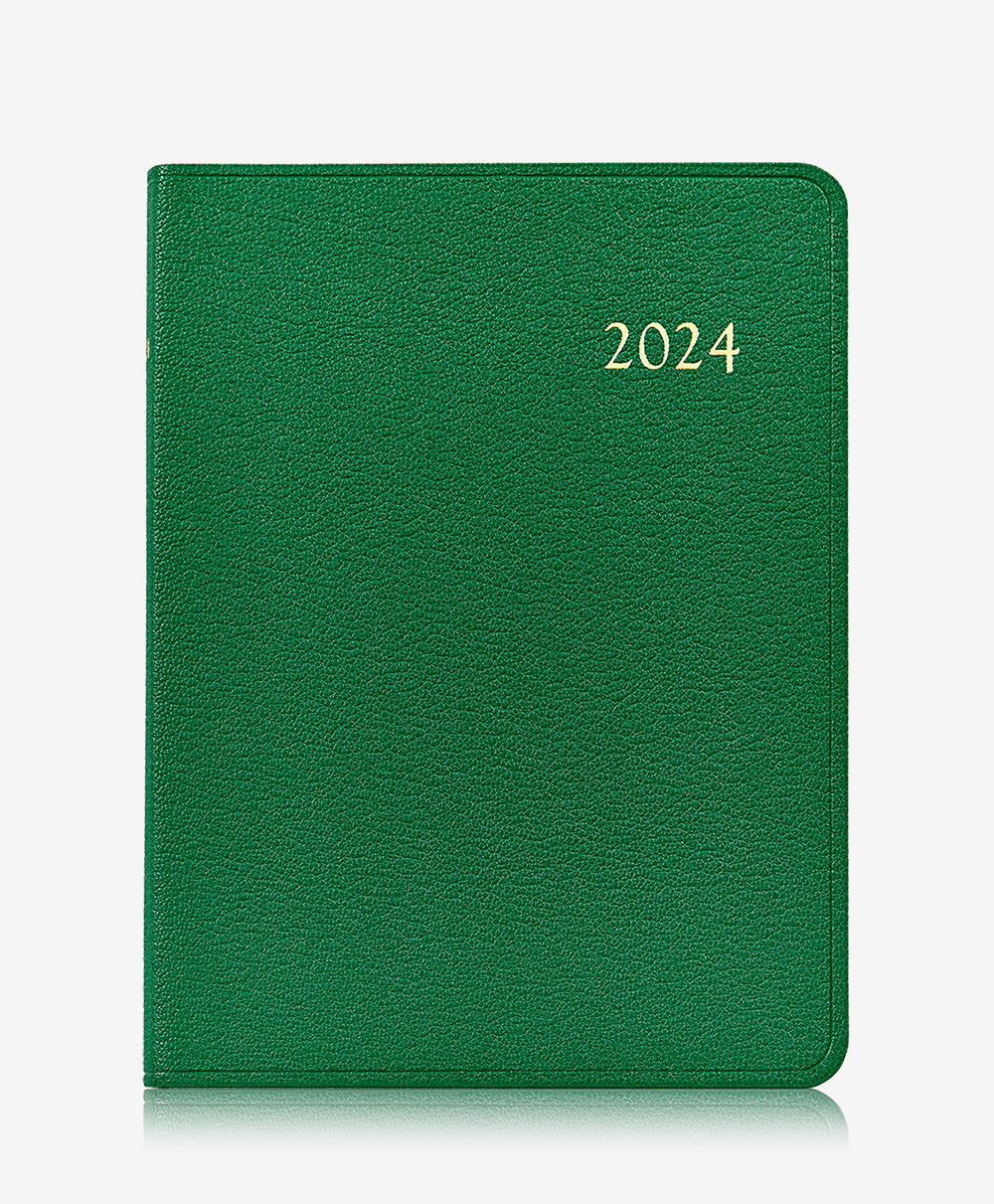 GiGi New York 2024 Desk Diary Green Goatskin