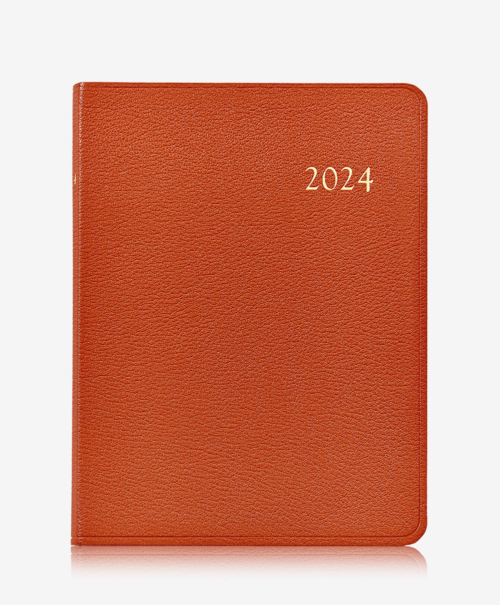 GiGi New York 2024 Desk Diary Orange Goatskin