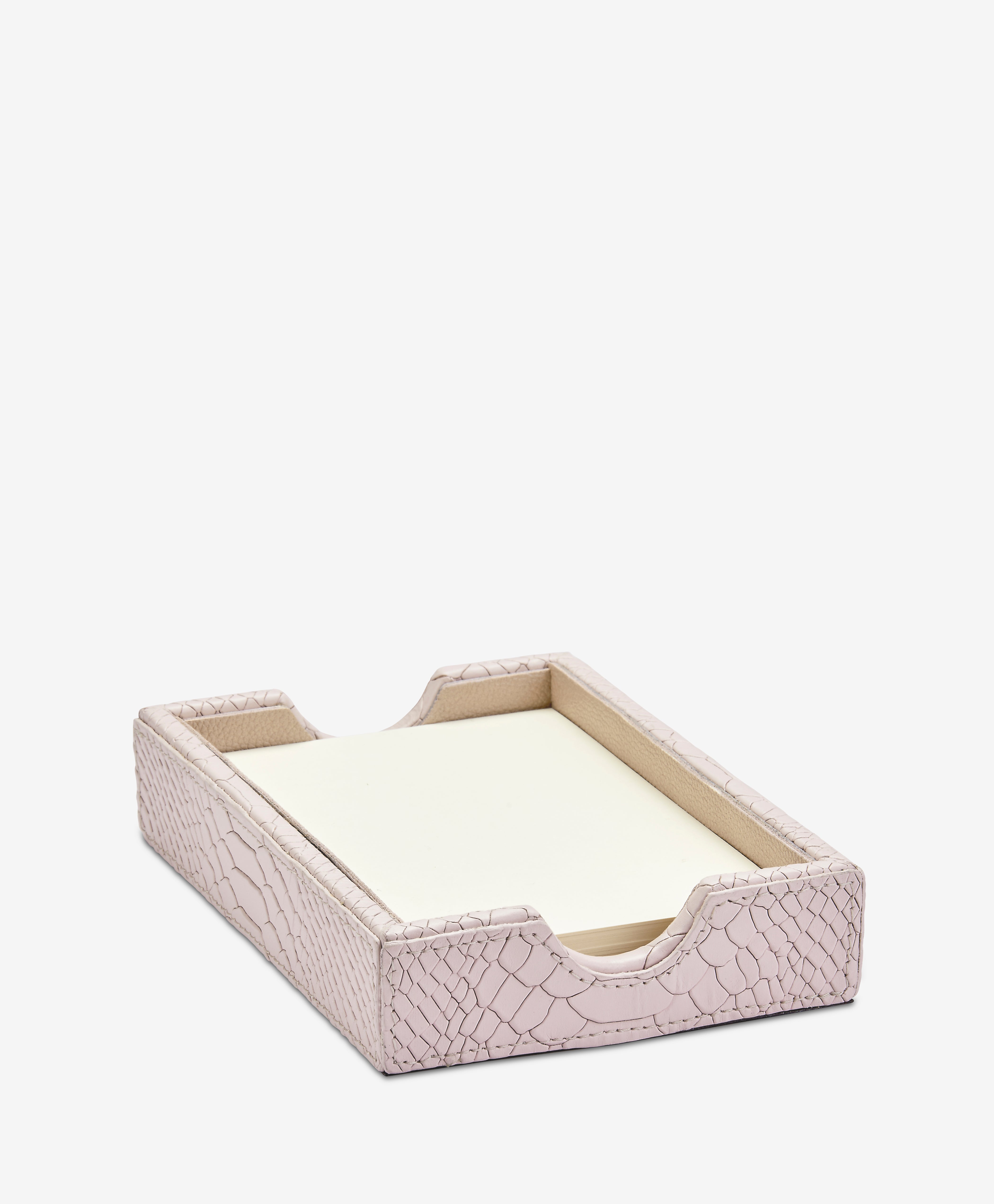 GiGi New York Memo Tray Petal Pink Embossed Python Leather