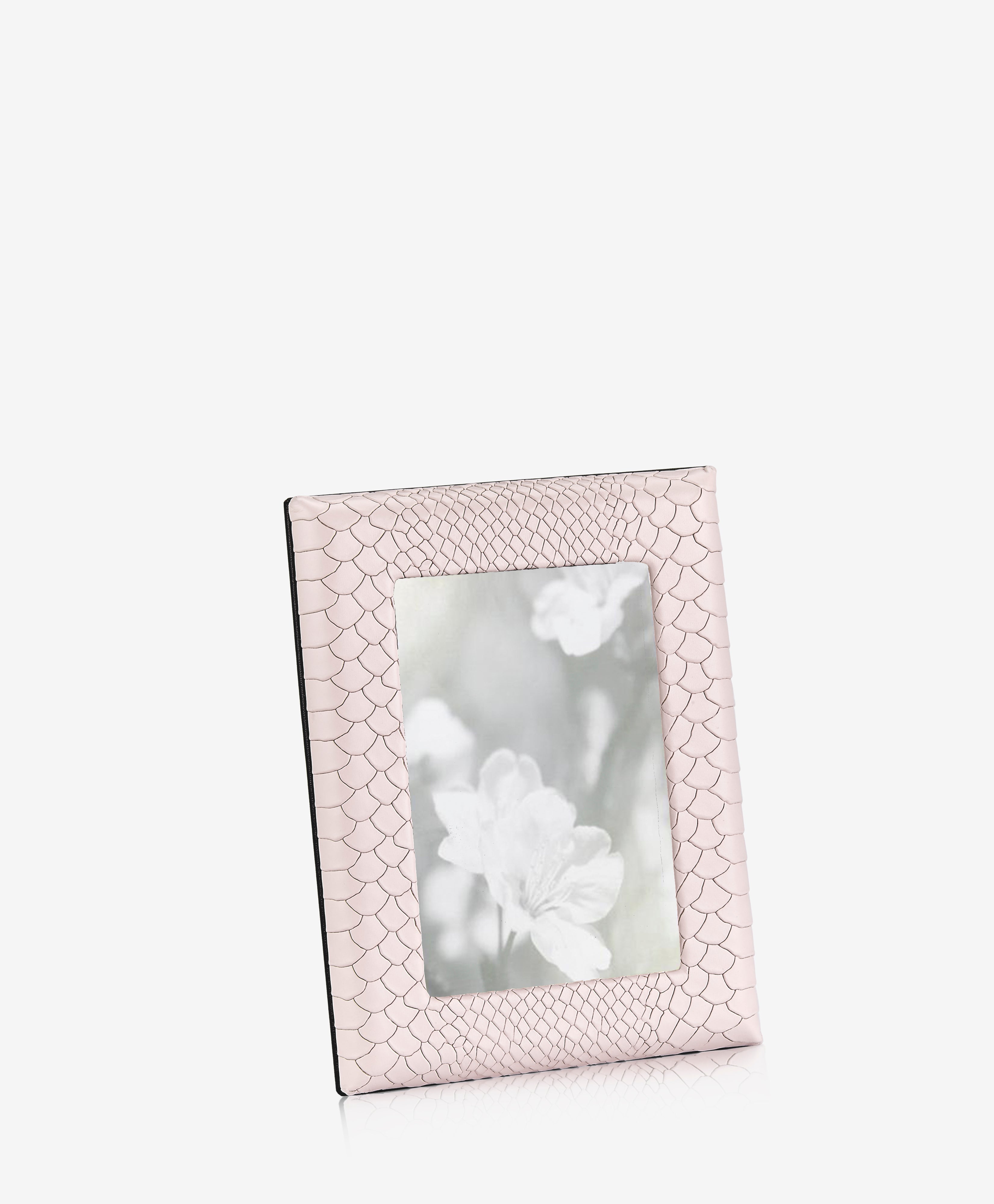 GiGi New York 5 X 7 Profile Studio Frame Petal Pink Embossed Python Leather