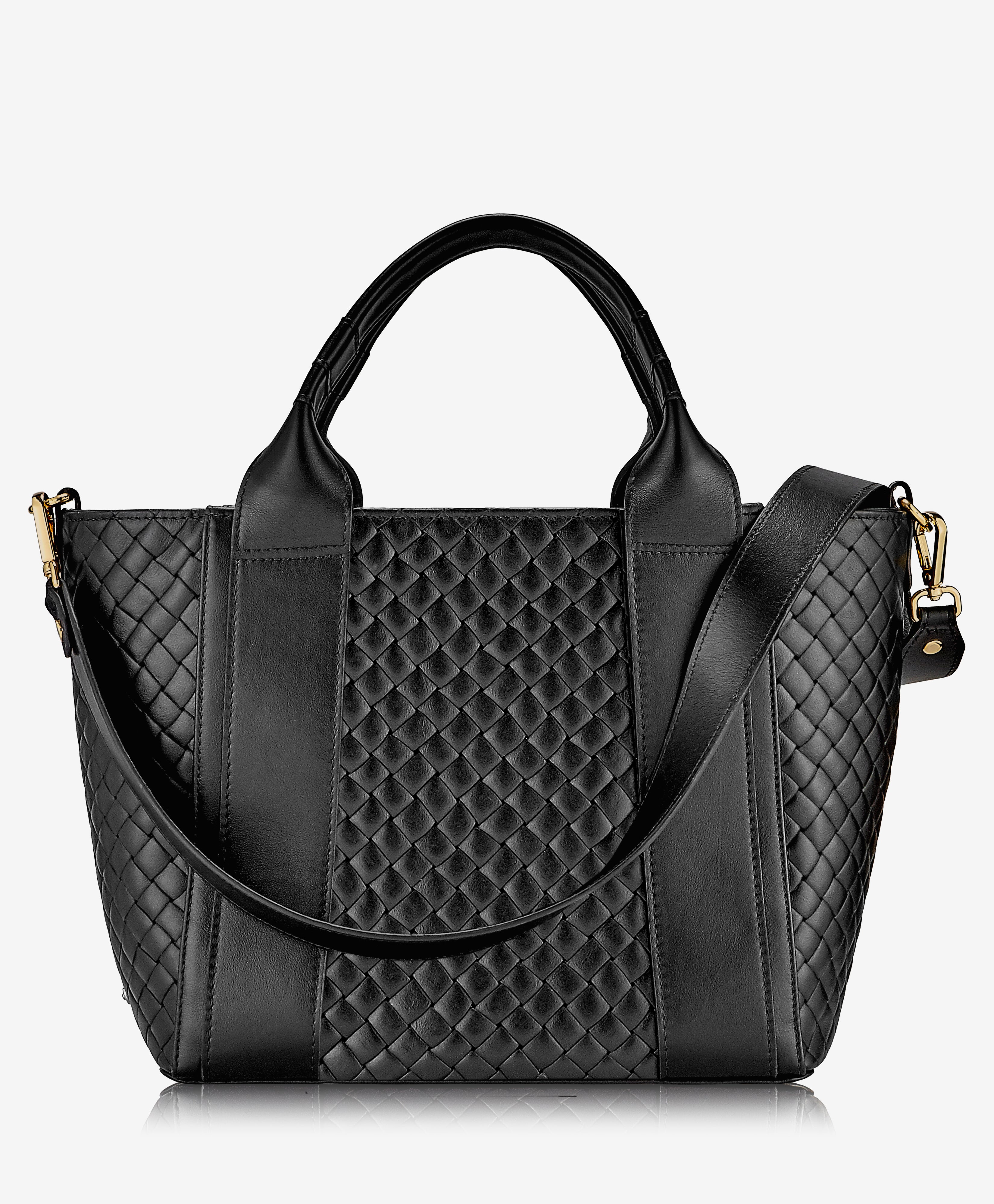 GiGi New York Harper Tote Embossed Woven Italian Calfskin Leather