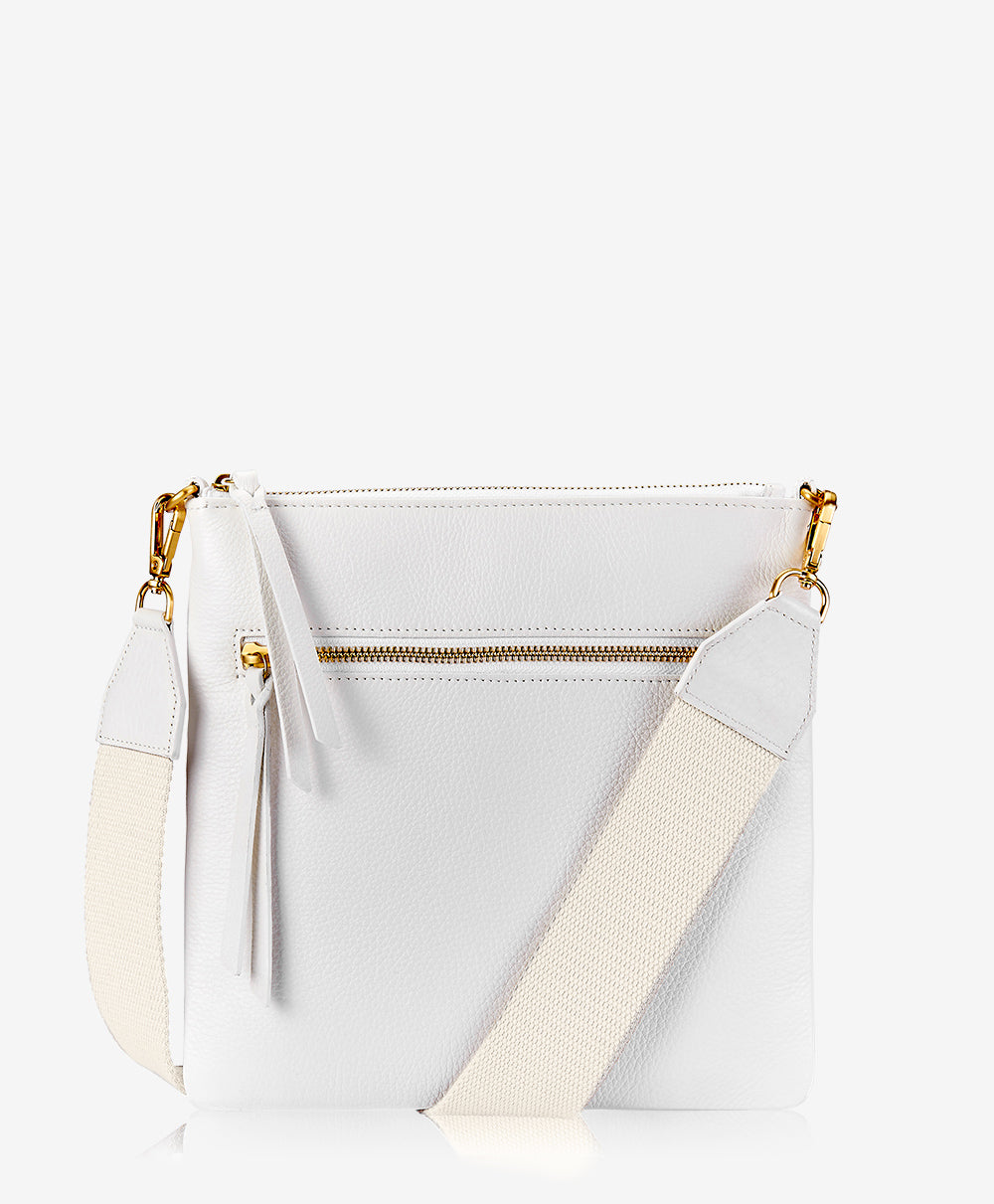 GiGi New York Kit Messenger Bag White Napa Luxe