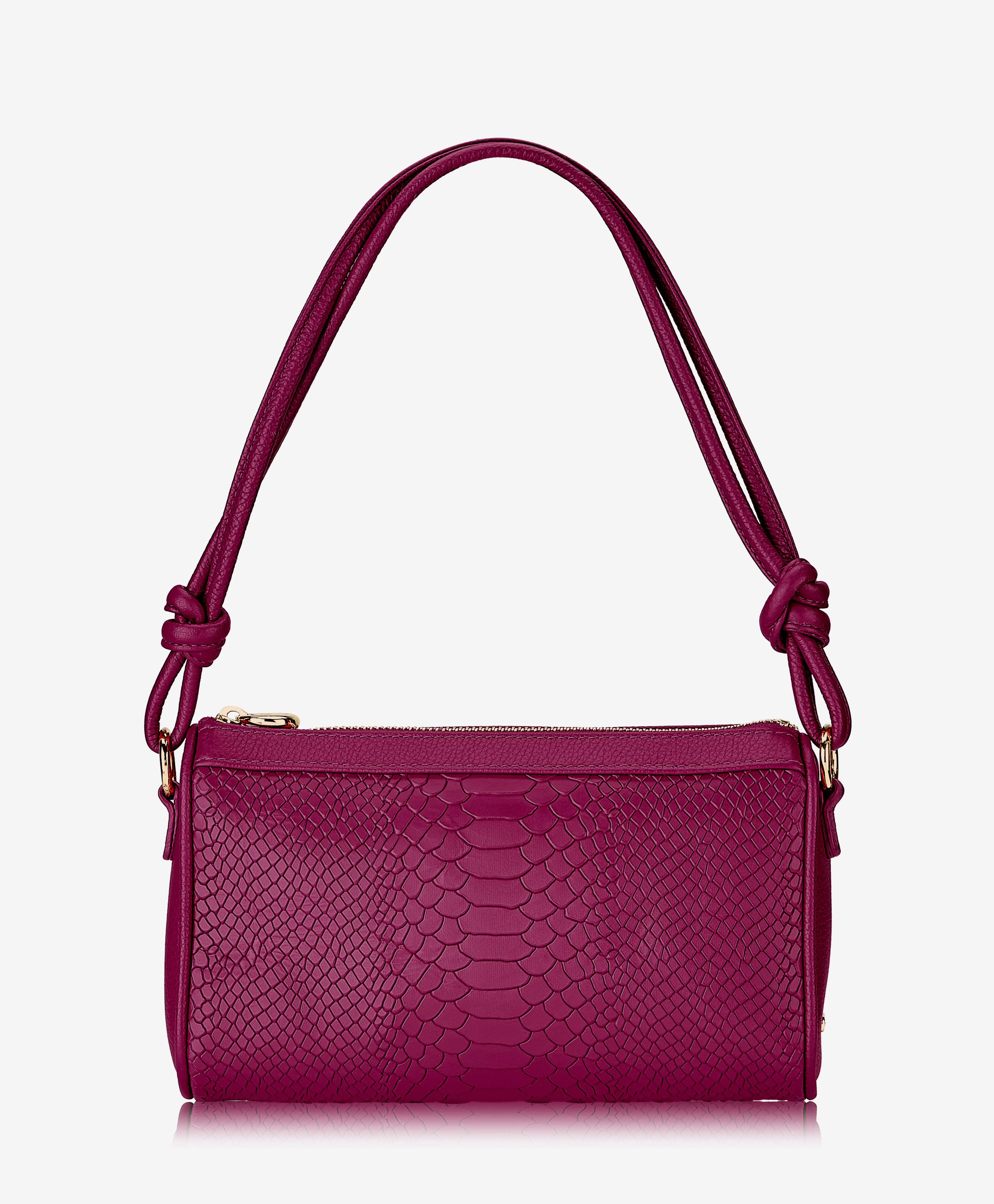 GiGi New York Maggie Shoulder Bag Azalea Embossed Python Leather