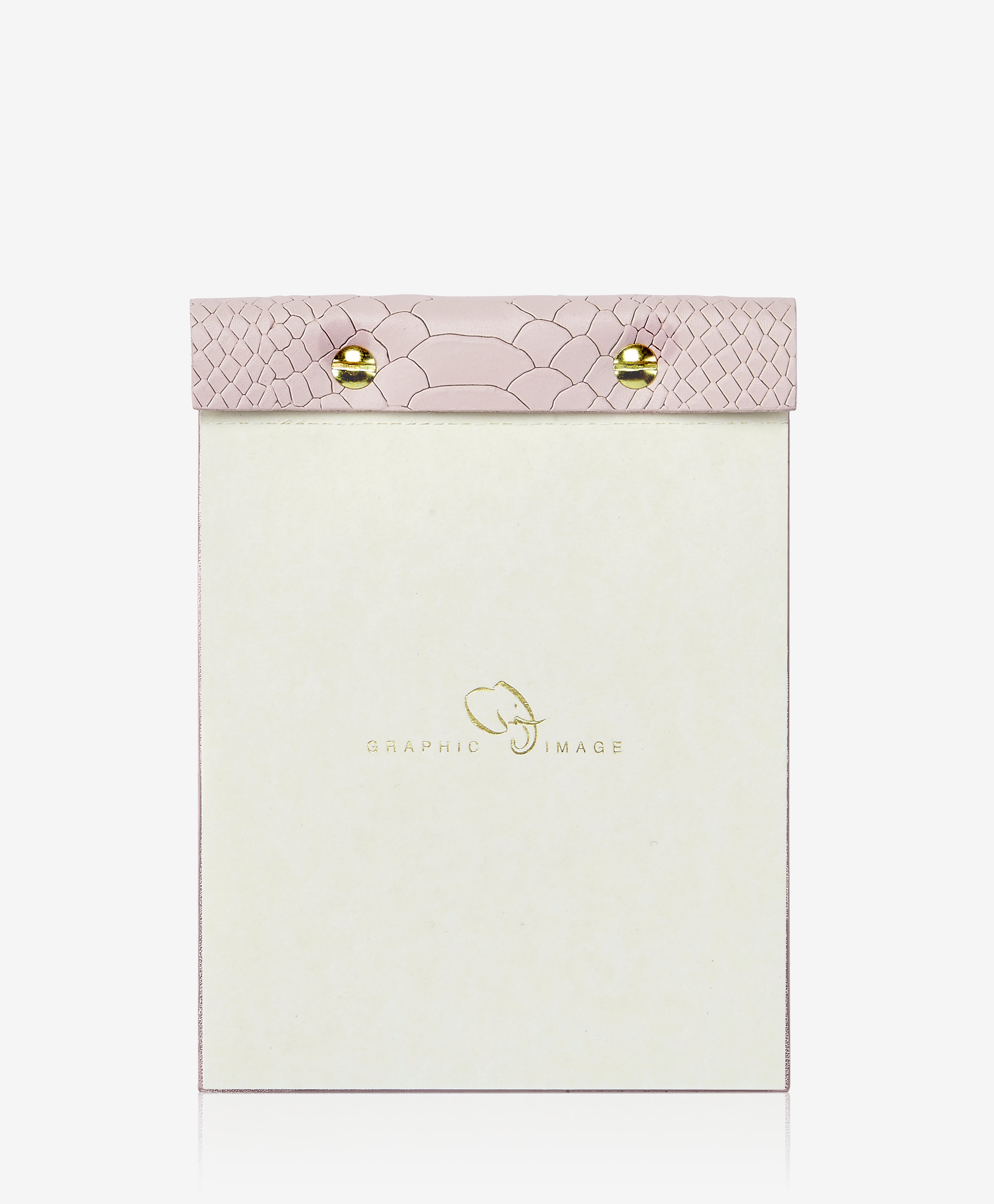 GiGi New York Desk Note Pad Petal Pink Embossed Python Leather