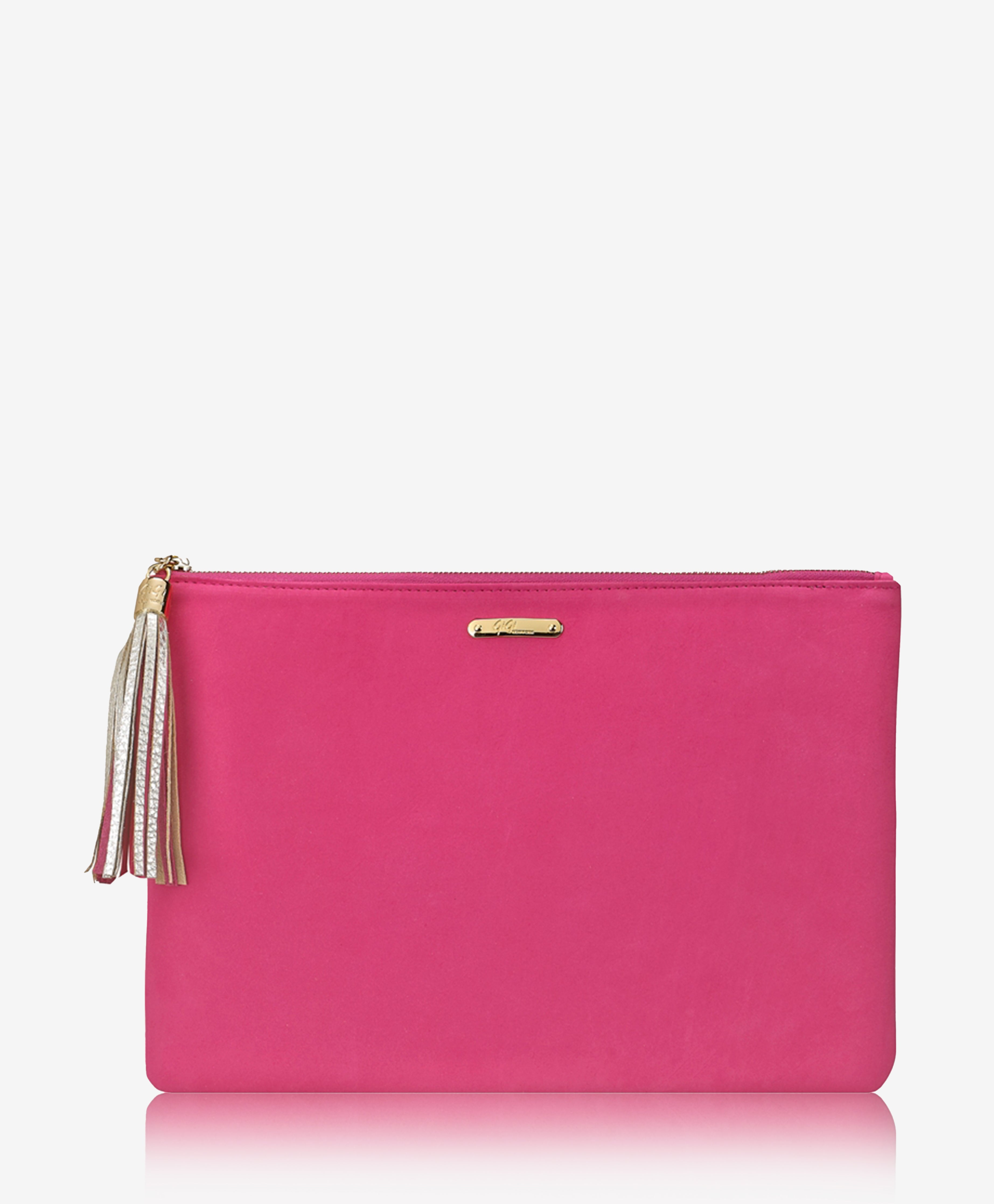 GiGi New York Uber Clutch Pink Nubuck Suede