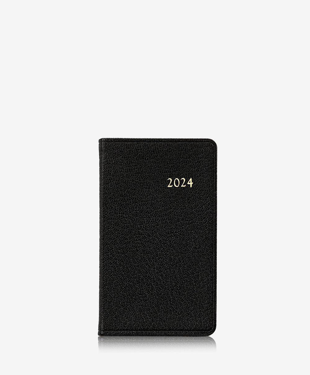GiGi New York 2024 5 Pocket Datebook Black Goatskin