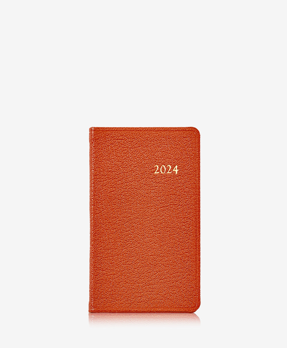 GiGi New York 2024 5 Pocket Datebook Orange Goatskin