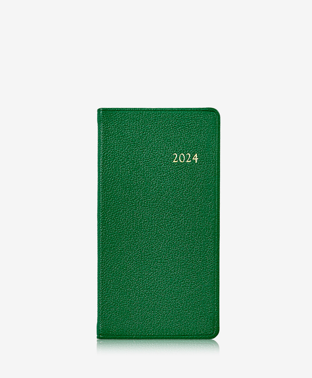 GiGi New York 2024 6 Pocket Datebook Green Goatskin