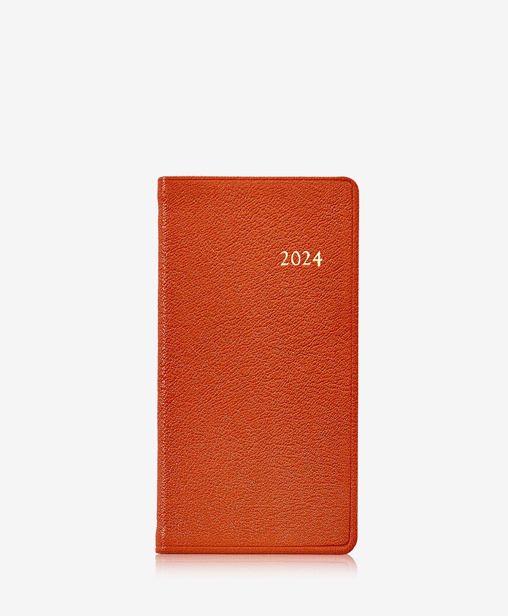 GiGi New York 2024 6 Pocket Datebook Orange Goatskin