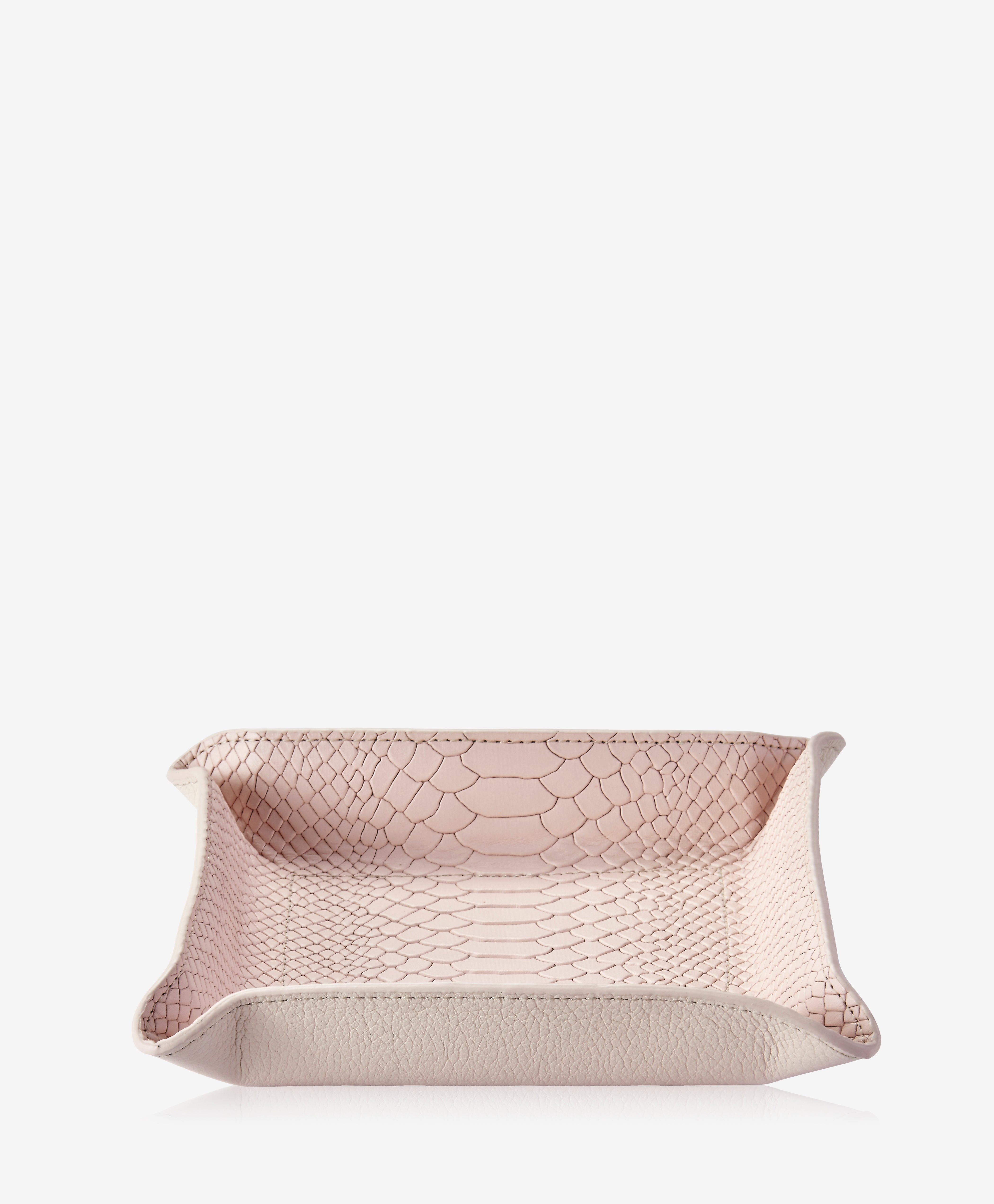 GiGi New York Medium  Catchall Tray Petal Pink Embossed Python Leather