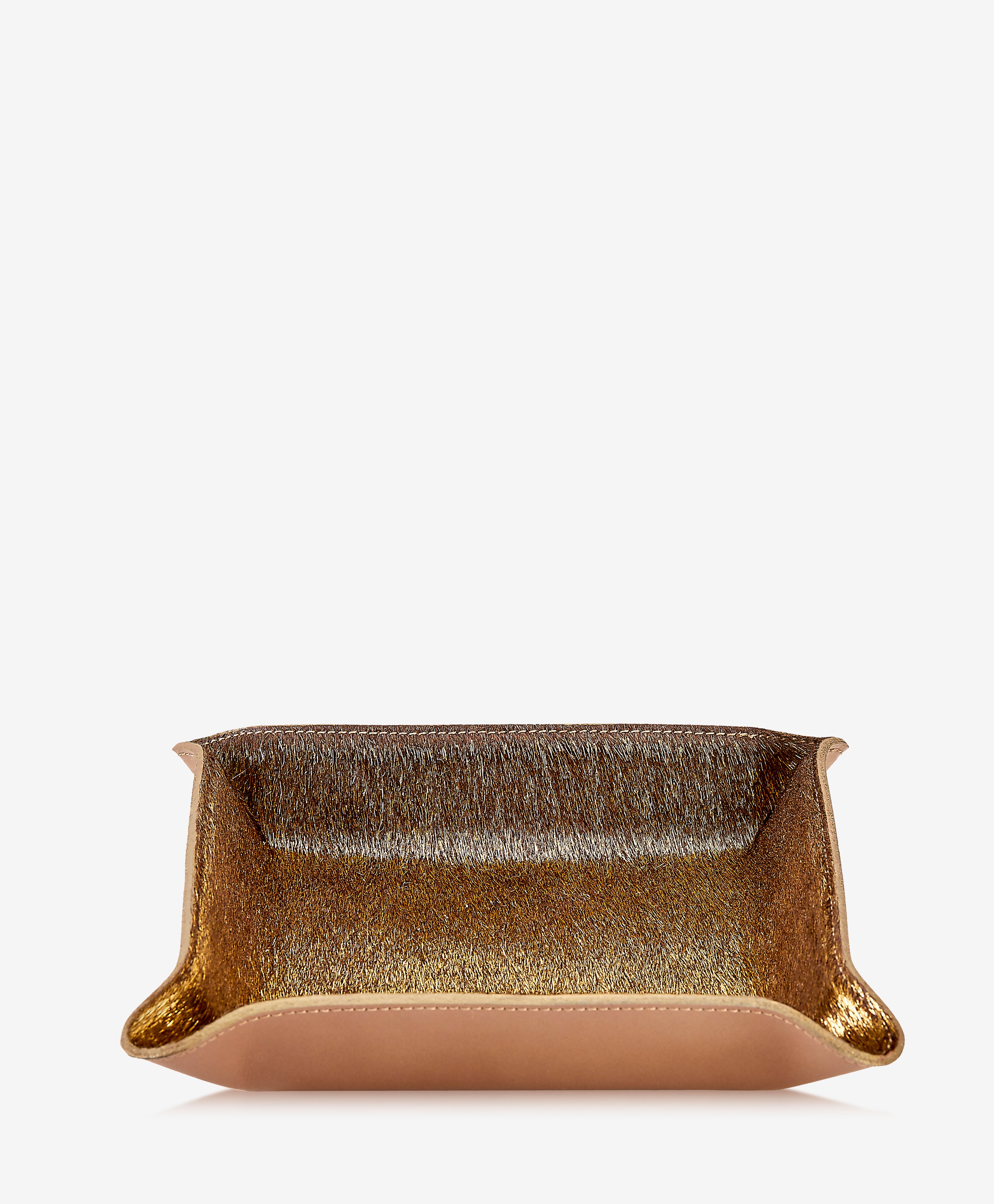 GiGi New York Medium  Catchall Tray Gold Washed Haircalf