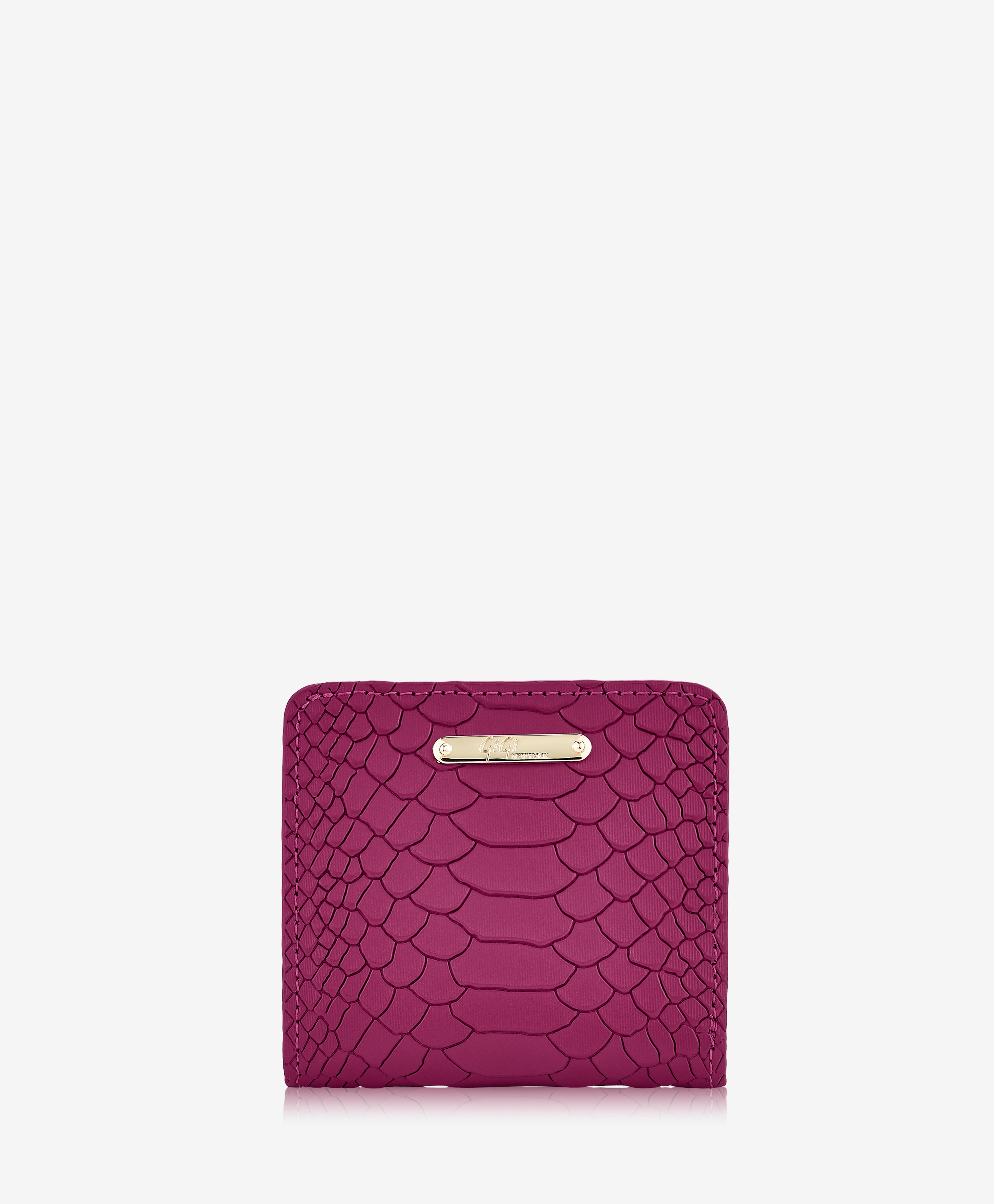 GiGi New York Mini Foldover Wallet Azalea Embossed Python Leather
