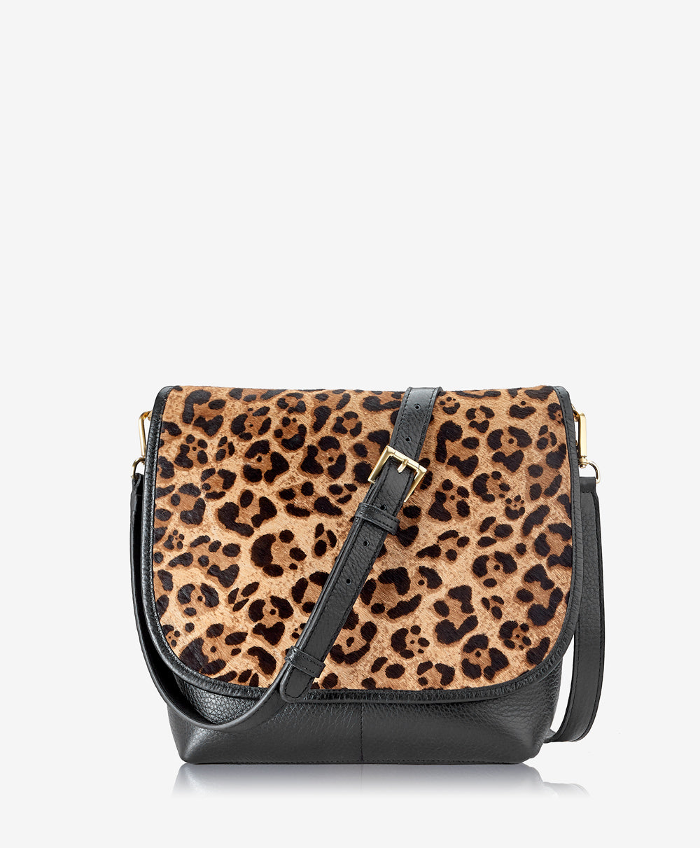 GiGi New York Andie Crossbody Leopard Printed Haircalf