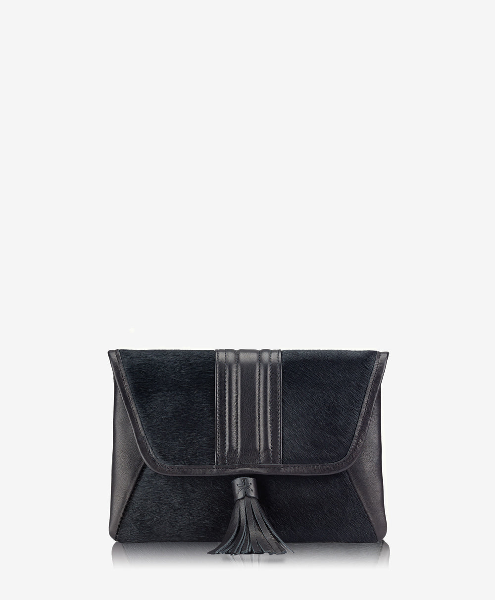 GiGi New York Ava Clutch Black Haircalf