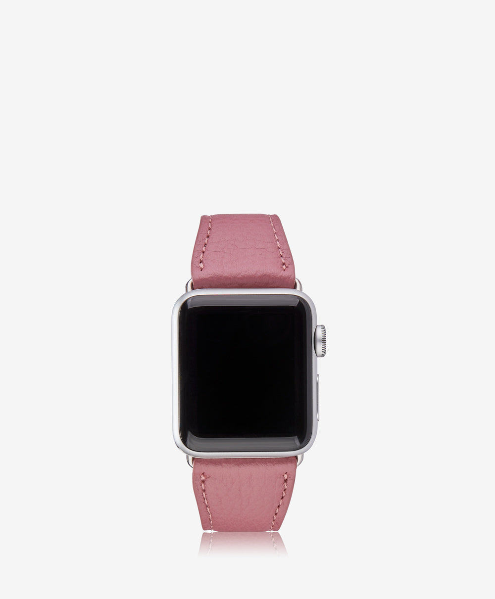 GiGi New York Small Apple Watch Band Rose Pebble Grain Leather