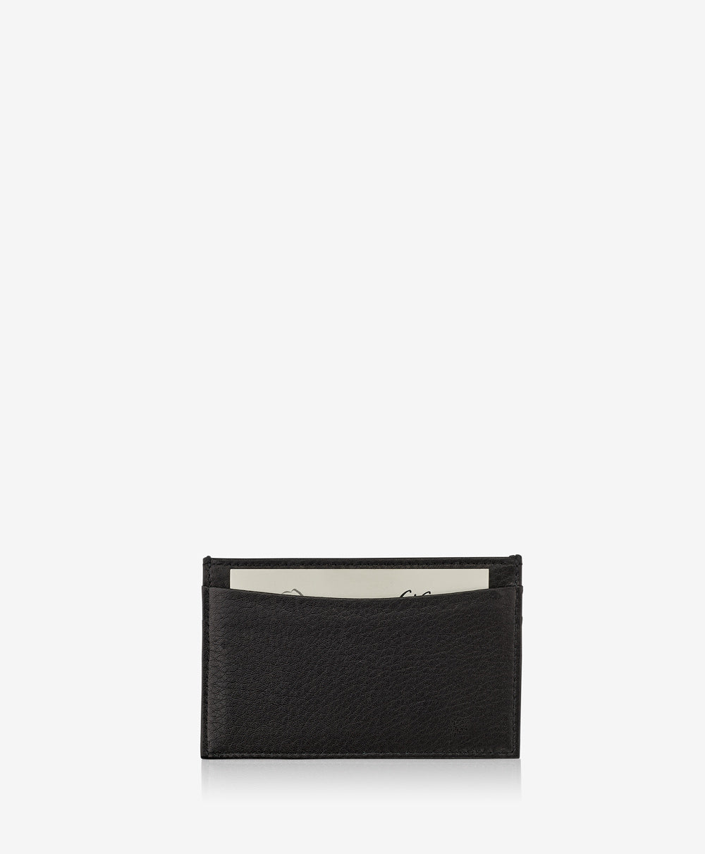 GiGi New York Slim Card Case Black Traditional Leather