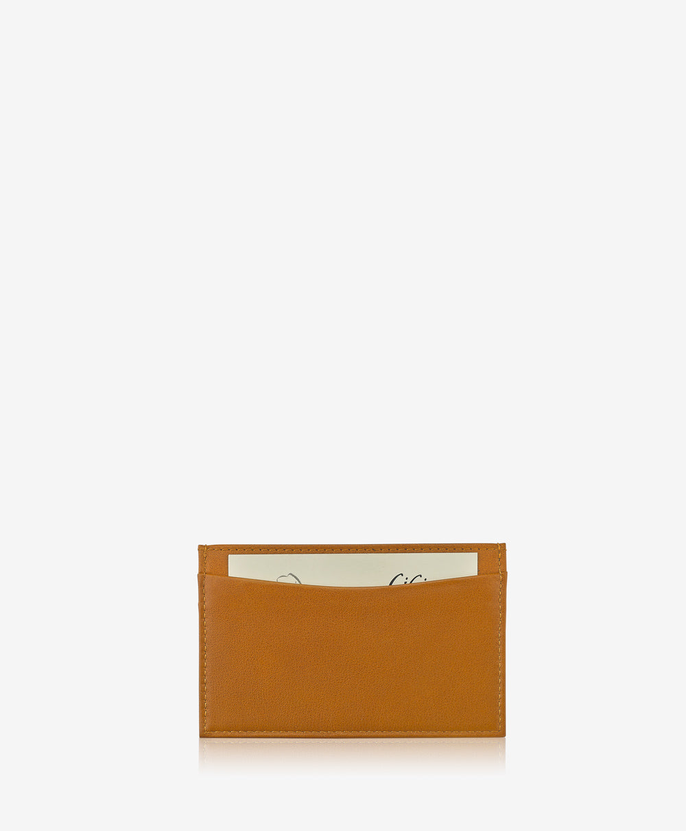 GiGi New York Slim Card Case British Tan Traditional Leather