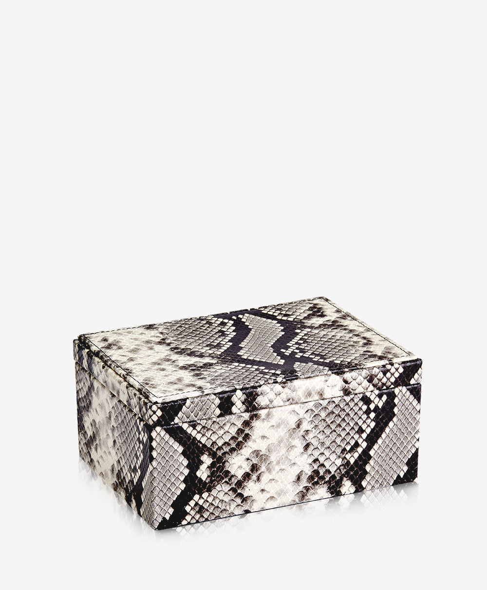 GiGi New York Medium Box Natural Italian Printed Python